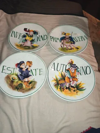 Set 4 Piatti Ceramica Stagioni