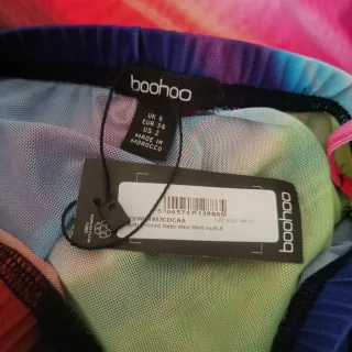 Falda Boohoo XS Transparente Estampada