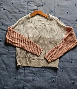 Jersey Hollister V-neck color block XS