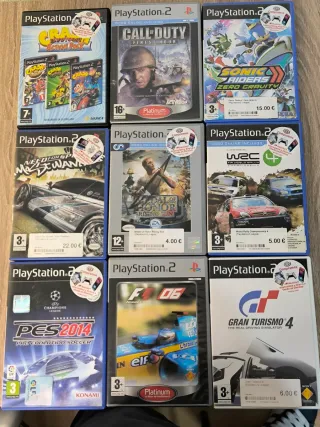 Consola PS2 Slim con 4 mandos, Multitap + Adaptado