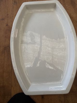 Fuente cerámica blanca antigua 42 cm