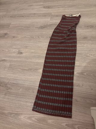 Vestido largo rayas Stradivarius