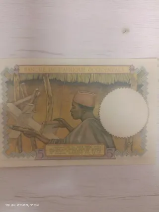 Billete 5 Francos África Occidental Francesa