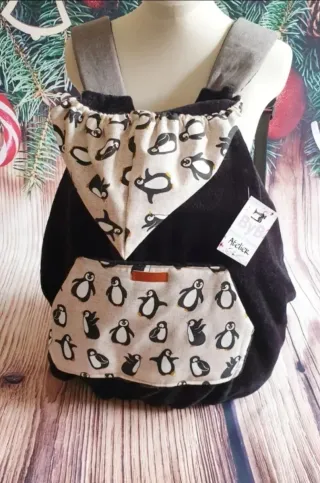 Cobertor de porteo Negro , Pingüinos