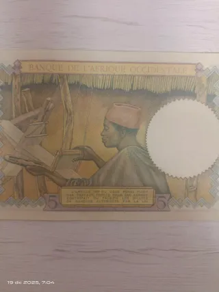 Billete 5 Francos África Occidental Francesa