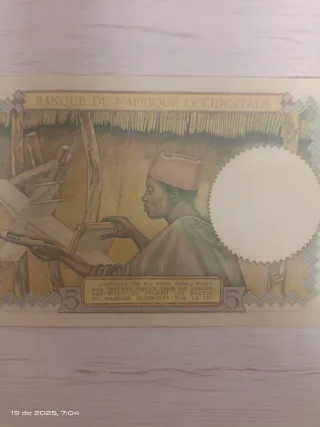 Billete 5 Francos África Occidental Francesa