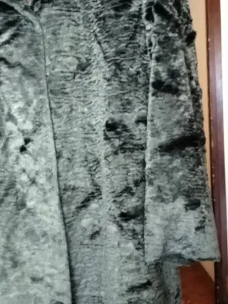 Abrigo Piel Sintética Imitación Astracán Gris