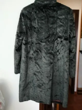 Abrigo Piel Sintética Imitación Astracán Gris