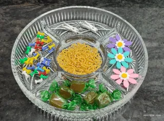 Entremesera de cristal con divisiones