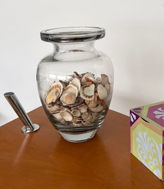 Jarrón de vidrio transparente minimalista