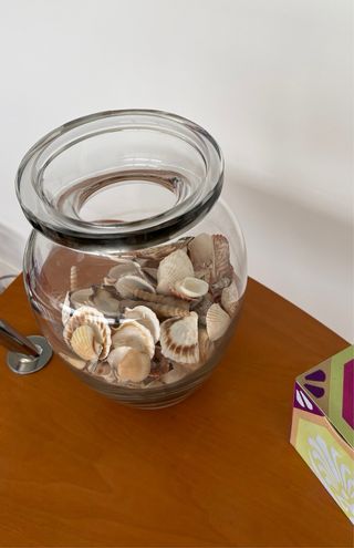 Jarrón de vidrio transparente minimalista