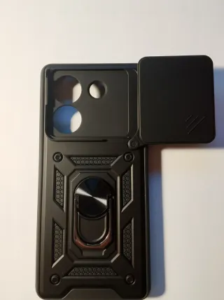 Funda Rígida Móvil Negra con Anillo