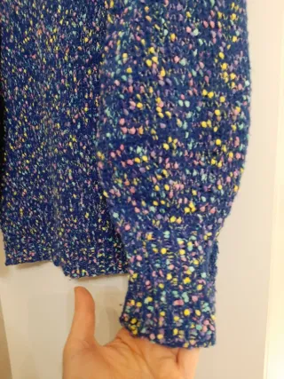 Maglione donna blu multicolor