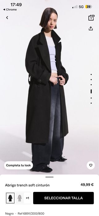 Abrigo trench soft cinturón negro