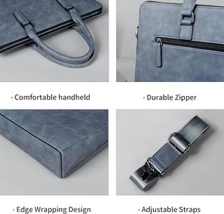 Maletín cuero gris resistente al agua NUEVO