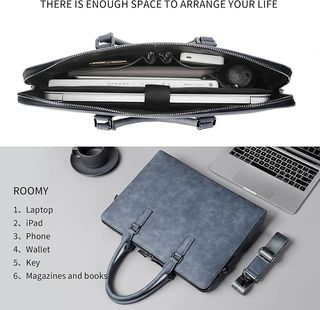 Maletín cuero gris resistente al agua NUEVO