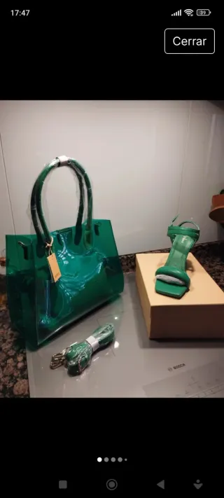 Sandalias verdes tacón