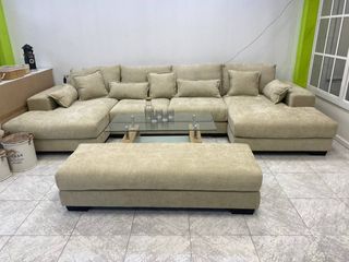 Sofá Cama Chaise Longue Beige