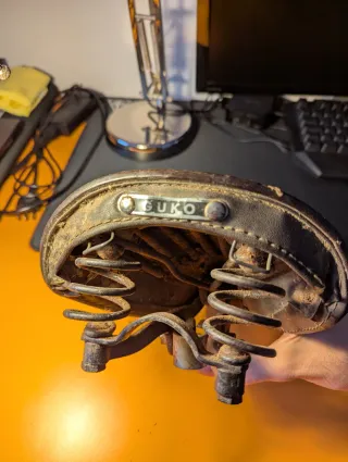 Sella bici pelle vintage passeggio Guko