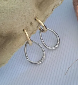 Pendientes Plata de Ley Aro Doble