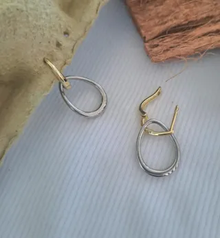 Pendientes Plata de Ley Aro Doble