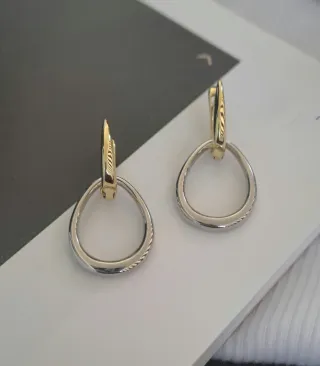 Pendientes Plata de Ley Aro Doble