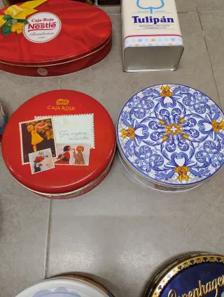 Lote Cajas Metálicas Decoradas