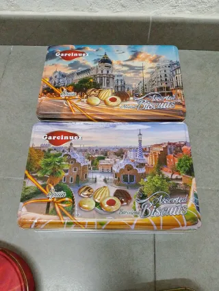 Lote Cajas Metálicas Decoradas