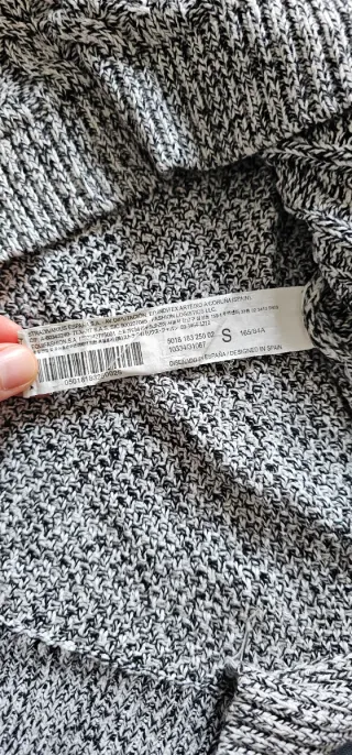 Jersey punto Stradivarius gris y blanco