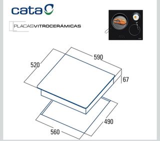 Esquina rota Placa vitrocerámica CATA TD6003 NEGRO