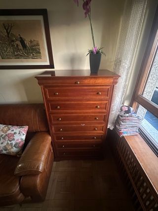 Cómoda de madera con 7 cajones