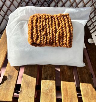 Cuello-braga tejido mano de oveja merina de Chile