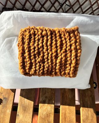 Cuello-braga tejido mano de oveja merina de Chile