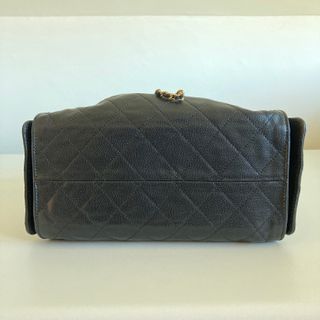 Borsa in stile Chanel 22 pelle Nera caviar