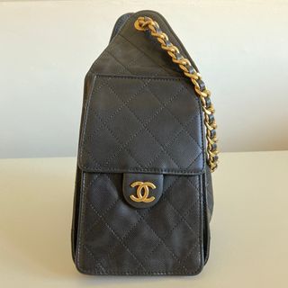 Borsa in stile Chanel 22 pelle Nera caviar
