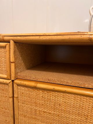 Aparador bambú y ratán 70s