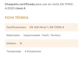 Vendo o cambio Chaqueta Moto Mujer 4 Estaciones L