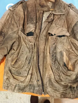 Chaqueta Cuero Vintage Hombre XL