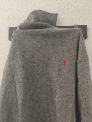 Jersey Polo Ralph Lauren Gris Cuello Alto Lana