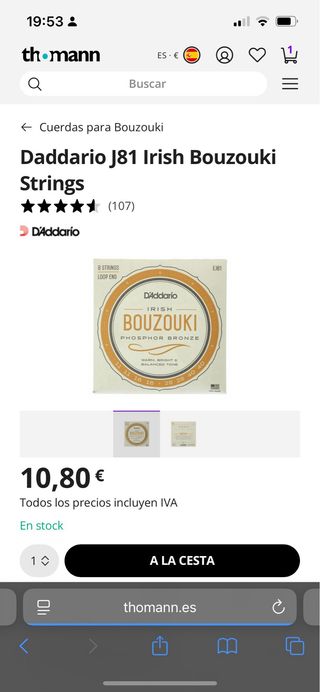 Bouzouki Irlandés Thomann M1089A-P