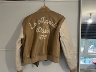 Chaqueta Bomber Marrón y Blanca