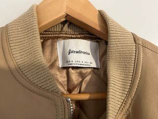 Chaqueta Bomber Marrón y Blanca