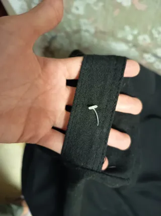 Puff tipo pera de tela negro