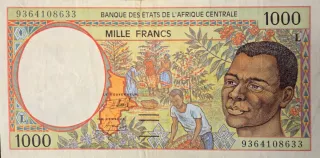 Billete 1000 Francos África Central
