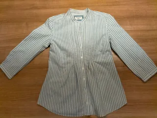 Camisa Rayas Blanca y Azul Massimo Dutti Mujer