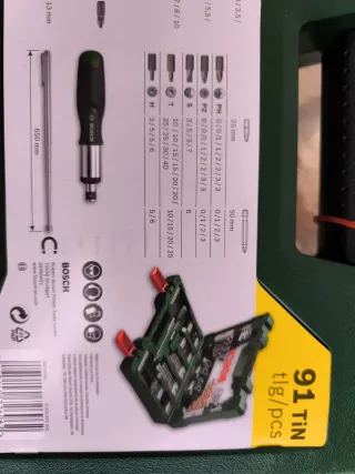 Maletín Bosch Puntas y Brocas 91 Piezas