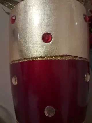 Vaso Decorativo Natalizio Oro e Rosso