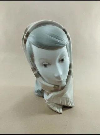 Busto Lladró Cabeza de Niña Porcelana