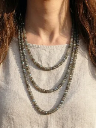 Labradorite - Collana lunga 120 cm.