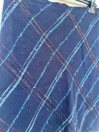 Gonna blu vintage a righe incrociate